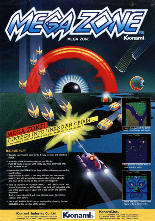 Mega Zone (program code I) Arcade Game Cover